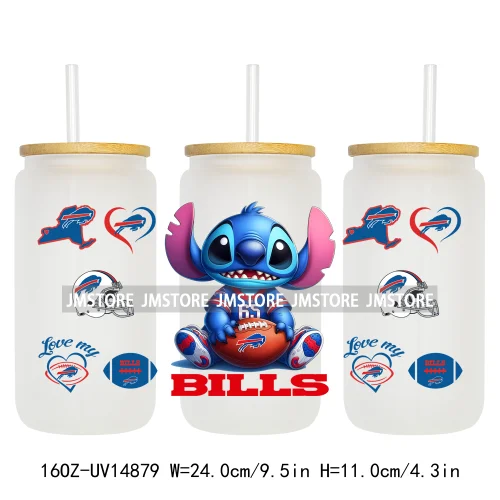 Cute Cartoon Sport Team Game Day 16OZ UV DTF Cup Wraps Ready To Apply Waterproof Transfer Stickers For Libbey Glass Can Tumbler
