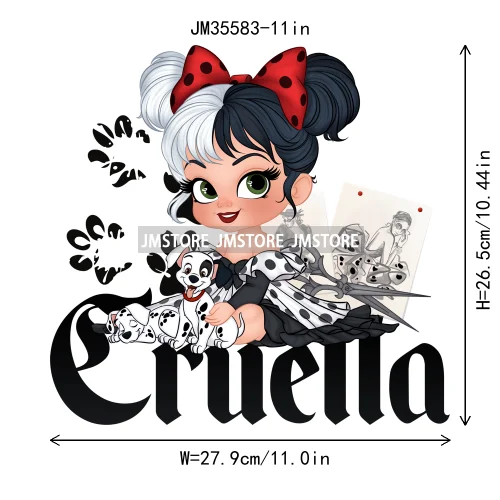 Colorful In My Era Wicked Cartoon Princess Evil Queen Washable Iron on DTF Transfers Stickers Diy Ready to Press for Sweatshirts