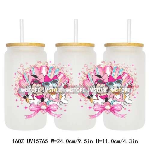 Retro Cartoon Western Summer Vibes UV DTF Cup Wraps Ready To Apply Waterproof Transfer Stickers For 16OZ Libbey Glass Can Mugs