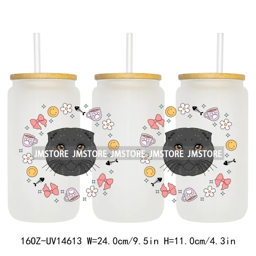 Coquette Bow Cat Dog Mom UV DTF Stickers Ready to Transfer Cup Wrap Custom Labels DIY Craft For Libbey Can Glass Tumblers Mugs