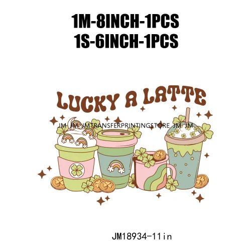 Happy St Patrick's Irish Day Lucky Vibes Shamrock And Roll Wish DTF Heat Transfers Stickers Printing Ready To Press For Clothing