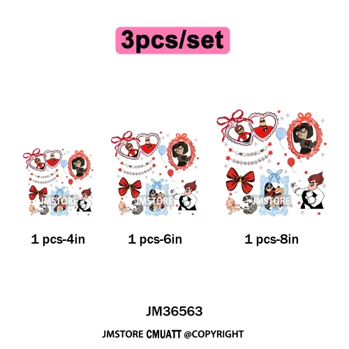 Colorful Animal Coquette Mirror Bracelet Cartoon Character Printing Iron On DTF Transfers Stickers Ready To Press T-shirts Bags