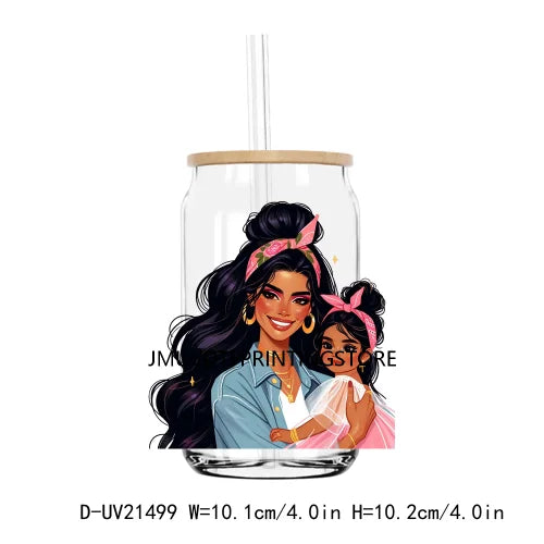 Latina Mama And Daughter UV DTF Transfers Stickers Decals For Libbey Cold Cups Mugs Tumbler Waterproof DIY Logo Mother's Day