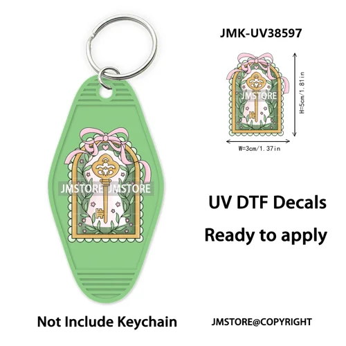 Positive Quotes Books Coffee Lover Girly UV DTF Motel Keychain Decal Ready To Ship Transfer Stickers Prints For Hotel Keychain