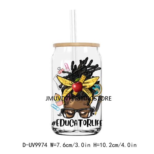 Career Afro Black Women UV DTF Transfers Stickers Decals For Libbey Cold Cups Mugs Tumbler Waterproof DIY Craft Profession Life