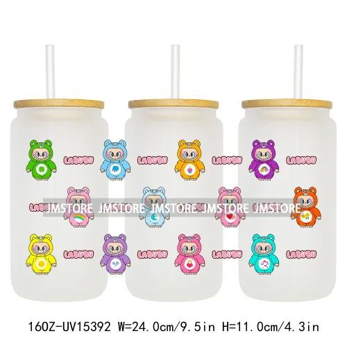 Funny Cartoon Characters Doll Friends 16OZ UV DTF Cup Wraps Ready To Apply Custom Transfer Stickers For Libbey Glass Can Tumbler