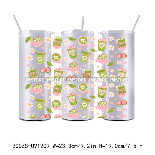 Floral Fruit Bookish Affirmation 20OZ Tumbler Wraps Ready To Ship UV DTF Transfer Stickers Waterproof Prints For Skinny Tumbler