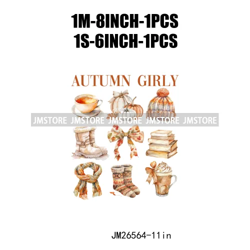 Fall Floral Coquette Bow Religious Jesus Autumn Girly Take Me To Pumpkin Patch DTF Iron On Transfers Stickers For T-shirt Bags