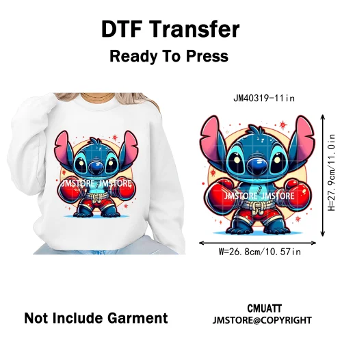 Funny Cartoon Playing Kids Love Character Thermal Printing Iron on DTF Washable Transfers Stickers Ready to Press for T-shirts