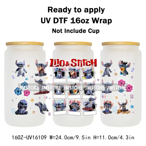 Trendy Movie Cartoon Character Bow 16OZ UV DTF Cup Wrap Ready To Apply Waterproof Transfer Sticker For Libbey Glass Can Tumbler