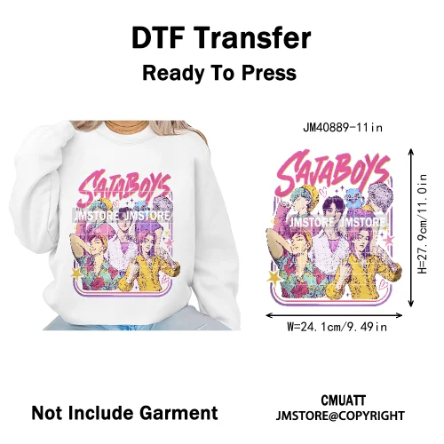 Kpop Movie Style Soda Pop Demon Inspired Movie Girl Dinner Iron on DTF Washable Transfers Stickers Ready to Press for Hoodies