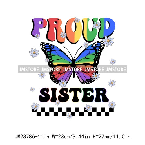 Colorful Pride Month LGBTQ Rainbow Butterfly Straight Against Hate Love Is Love Iron On DTF Transfer Stickers Logos For Clothing