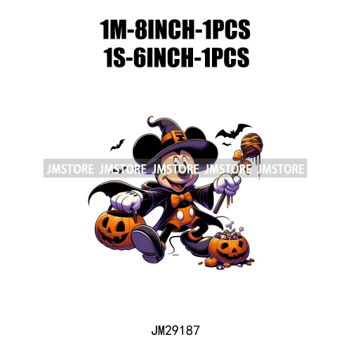 Cartoon Halloween Scary Cute Horror Characters Pumpkin Fall Vibes DTF Iron On Transfers Stickers Ready To Press For Clothing