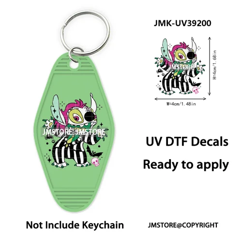 Horror Pumpkin Halloween Cartoon UV DTF Motel Keychain Decal Ready To Ship Durable Transfer Stickers Prints For Hotel Keychain