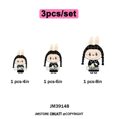 Trendy Cute Cartoon Doll Coquette Mirror Horror Halloween Iron on DTF Washable Transfers Stickers Ready to Press for Clothing