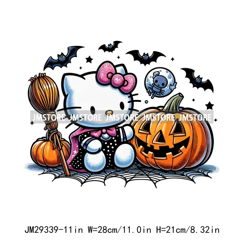 Cartoon Horror Character Halloween Vibes Pumpkin Killer Logos Iron On DTF Transfers Stickers Ready To Press For Hoodies