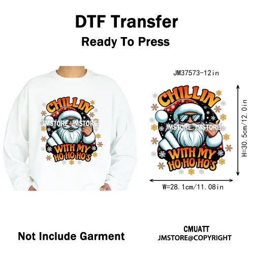 12in Street Heat Urban Chill Streetwear Man Hip Hop Animal Iron on DTF Thermal Transfer Stickers Ready to Press for Clothes Bags