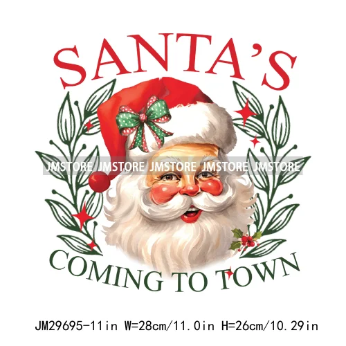 Christmas Girly Vibes Santa Winter Jesus Coquette Bow Tis The Season Iron On DTF Transfers Stickers Ready To Press For Clothes