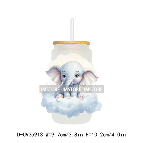 Dreamy Sleeping Baby Animals UV Sticker Decals For Libbey Cold Cups Mugs Tumbler Transfer Stickers Waterproof Top Quality Prints