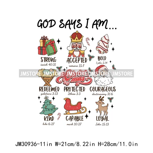 True Story Merry Christmas Jesus Is The Season God Says You Are Iron On DTF Transfers Stickers Ready To Press For Sweatshirts