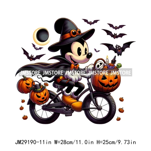 Cartoon Halloween Scary Cute Horror Characters Pumpkin Fall Vibes DTF Iron On Transfers Stickers Ready To Press For Clothing