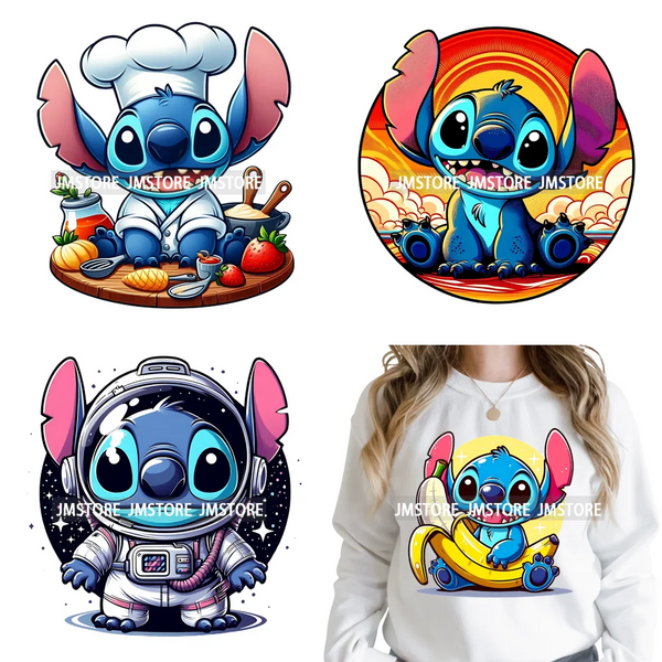 Trendy Cartoon Animal Characters Lover Cold Peel Logos Iron on DTF Washable Transfers Stickers Ready to Press for Hoodies Bags