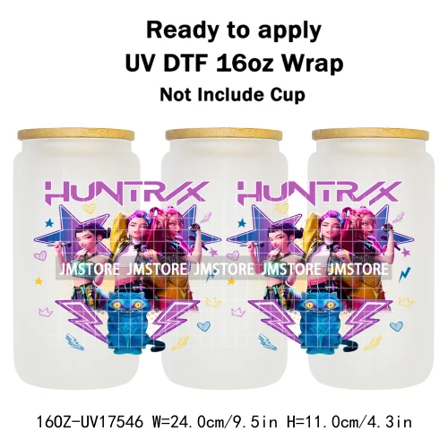Demon Hunters Movie Kpop Lover Gift Anime Fan UV DTF Stickers Ready To Transfer Cup Wrap Custom DIY Craft For Libbey Can Glass