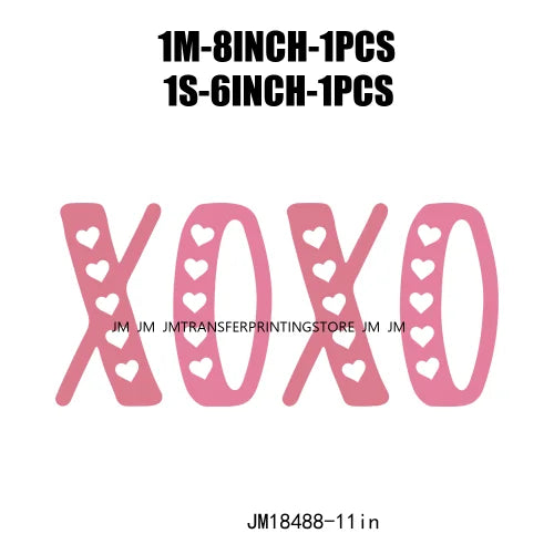 Iron On Love More Cupid Vibes Transfer Decals Self Love Club Pink XOXO Valentine's Day DTF Heat Press Stickers For Clothing Bags