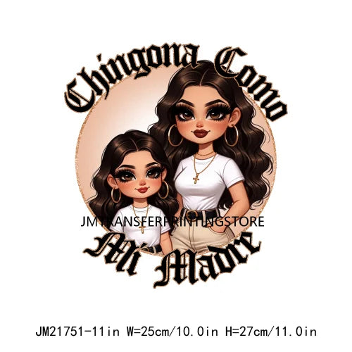 Latina Mexican Chingona Chicana Mom Sayings Hay Comida En La Cas Porque Soy Tu Madre Y Punto DTF Transfer Stickers For Hoodies