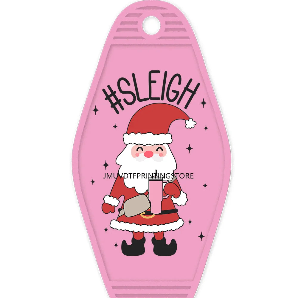 Christmas Boojee Snowman Stanley Tumbler Belt Bag High Quality WaterProof UV DTF Sticker For Motel Hotel Keychain Santa Claus