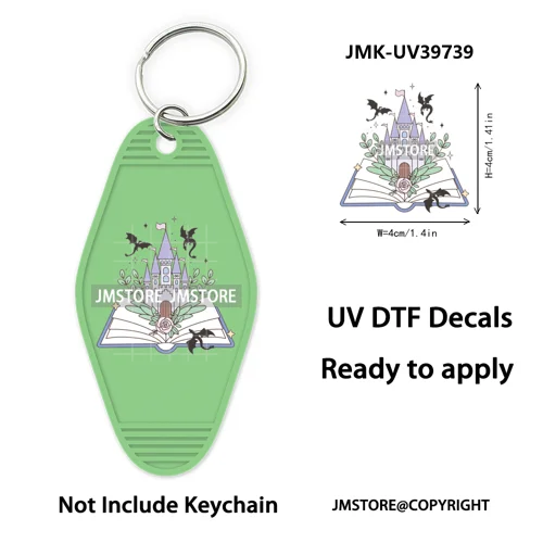 Season Reading Bookish Affirmation UV DTF Motel Keychain Decal Ready To Ship Custom Transfer Stickers Prints For Hotel Keychain