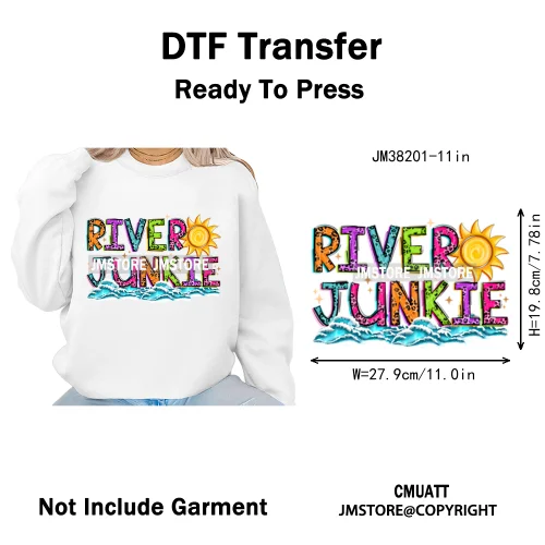 Spring Break Wildflower Seashell Turtle Coquette Sun Summer Vacation Iron on DTF Transfers Stickers Ready to Press for Clothes