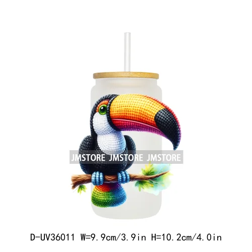 New Knitted Baby Animals UV Sticker Decals For Libbey Cold Cups Mugs Tumbler Transfer Stickers Waterproof High Quality Labels