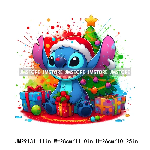 Cartoon Animal Character Merry Christmas Holiday Season Iron On DTF Transfer Stickers Logos Ready To Press For Hoodies
