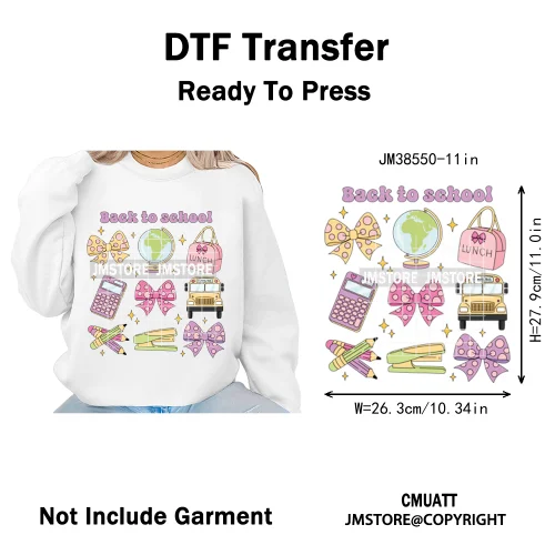 Trendy In My Girls Era Teacher School Good Vibes Quotes Iron on DTF Washable Transfers Stickers Ready to Press for Textile Bags