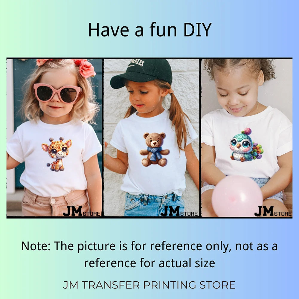 15cm 5.9in Funny Dog Cat Spider Fish Cartoon Animal Lover Kids Washable Iron on DTF Transfer Stickers Ready to Press for Clothes