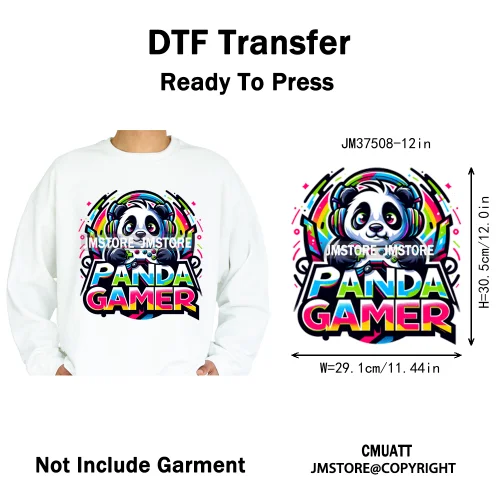 12in Graffiti Hip Hop Music Rap King Lover Video Pro Games Iron on Diy DTF Thermal Transfer Stickers Ready to Press for Clothing