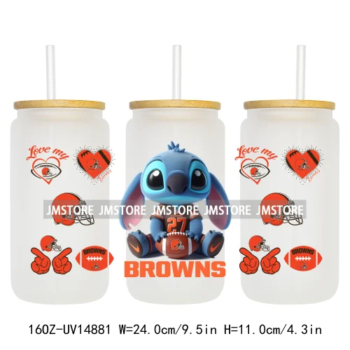 Cute Cartoon Sport Team Game Day 16OZ UV DTF Cup Wraps Ready To Apply Waterproof Transfer Stickers For Libbey Glass Can Tumbler