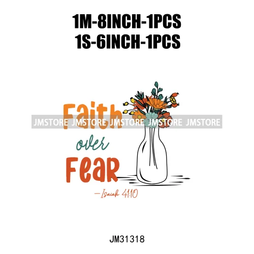 Floral Religious Sayings God Bible Verse Blessed Faith Inspirational Iron On DTF Transfers Stickers Ready To Press For Hoodies