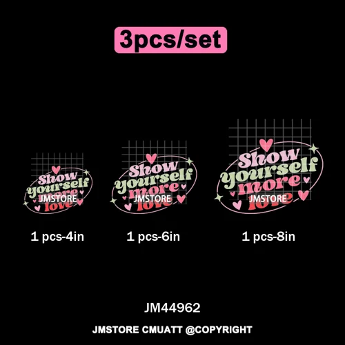 Self Love Club Mental Health Quotes Positive Inspirational Iron on Washable DTF Transfers Stickers Ready to Press for Clothing