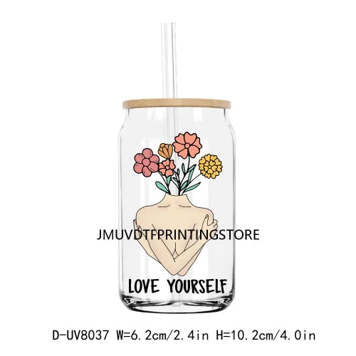 Mental Health Positive Motivational Matter UV DTF Transfer Stickers Decals For Libbey Cold Cups Mugs Tumbler Waterproof DIY Logo