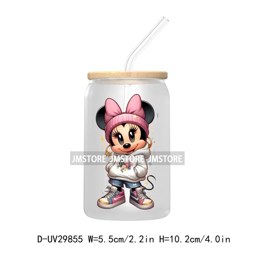 Streetwear Mouse Girl Boy UV DTF Transfer Stickers Decals For Libbey Cold Cups Mugs Tumbler Waterproof Labels Cartoon Characters