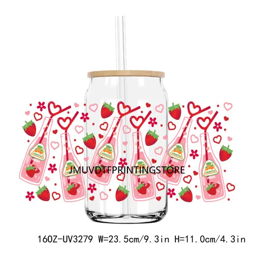 Cupid Ghostie Spooky Valentine's Day UV DTF Sticker For 16OZ Libbey Glass Cup Can Wrap Transfer Sticker Custom Labels DIY Logo