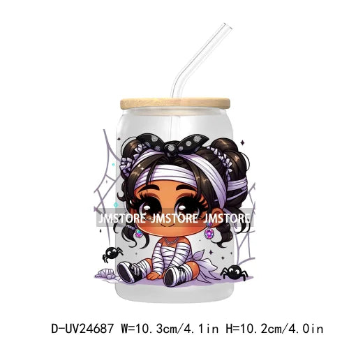 Halloween Latina Princess UV DTF Transfer Stickers Decals For Libbey Cold Cups Mugs Tumbler Custom Waterproof DIY Labels Pumpkin