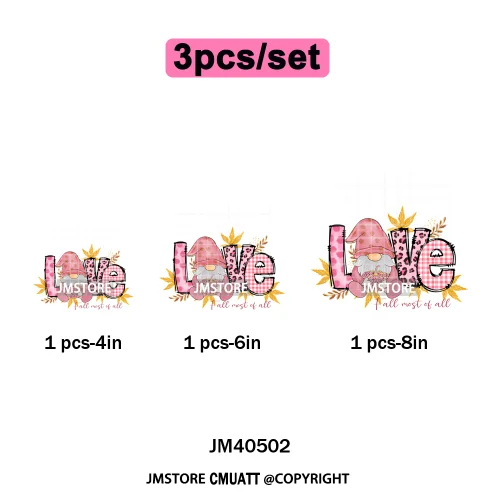 Pink Happy Fall Season Harvest Blessings Pumpkin Autumn Vibes Iron on DTF Washable Transfers Stickers Ready to Press for Hoodies