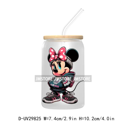 New Trendy Cartoon Mouse Couple Watercolor UV DTF Transfer Sticker Decals For Libbey Cold Cups Mugs Tumbler Animal Kingdom Vibes