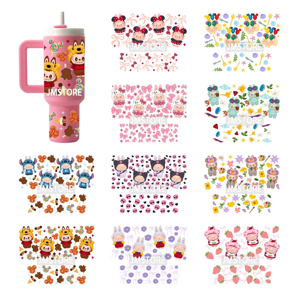 Cartoon Monsters Doll Kids Gift UV DTF Custom Prints Ready To Apply Transfer Stickers Waterproof Wraps For Mini Tumbler Keychain