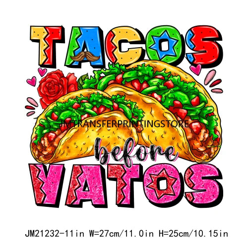 Colorful Mexican Pinata Latina Cinco De Mayo Festival Logos Iron On Fiesta Tacos Tequila DTF Transfer Stickers For Clothing