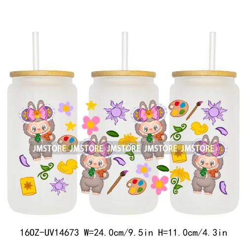 Funny Cartoon Character UV DTF Stickers Ready to Transfer Cup Wrap Custom Labels DIY Craft For Libbey Can Glass Tumblers Mugs