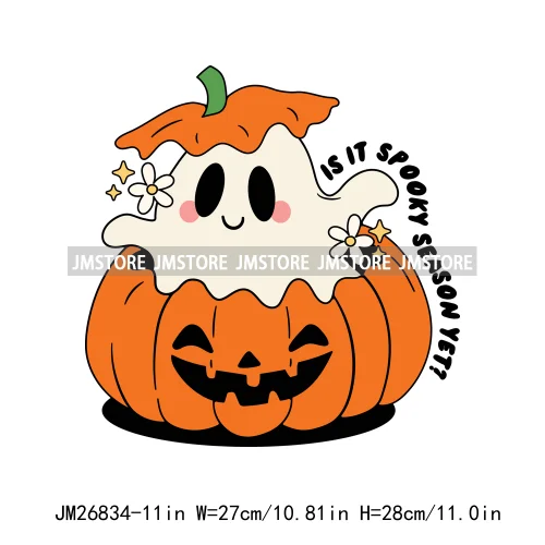 Hot Cute Spooky Ghouls Boo Read Club Bookish Halloween DTF Printing Iron On Transfer Stickers Ready To Press For Hoodies Bags